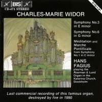 Widor Charles-Marie - Organ Symphony 3 + 6 ryhmässä ME SUOSITTELEMME / Joululahjavinkki: CD @ Bengans Skivbutik AB (2006864)