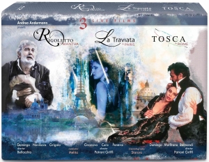 Plácido Domingo Orchestra Sinfonic - La Traviata Rigoletto Tosca (3 Bd ryhmässä Musiikki / Musiikki Blu-Ray / Klassiskt @ Bengans Skivbutik AB (2235760)