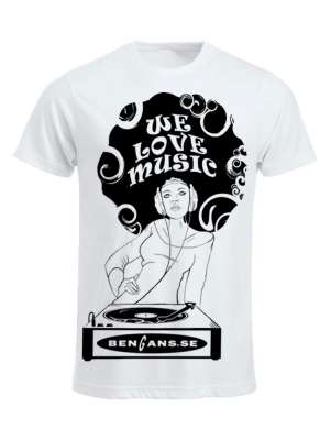 Bengans Dj Girl - T-Shirt White ryhmässä MERCH @ Bengans Skivbutik AB (2474974r)