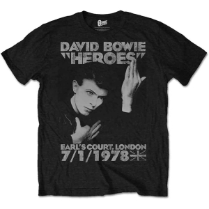 David Bowie - Heroes Earls Court Uni Bl    S ryhmässä Minishops / David Bowie / David Bowie Merch @ Bengans Skivbutik AB (2626144r)