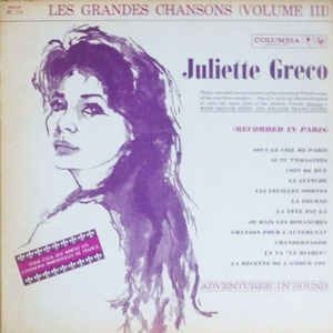 Greco Juliette - Juliette Greco Vol. 3 ryhmässä ME SUOSITTELEMME / Joululahjavinkki: CD @ Bengans Skivbutik AB (3043007)