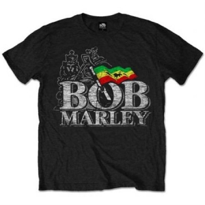 Bob Marley - T-shirt Distressed Logo ryhmässä Minishops / Bob Marley @ Bengans Skivbutik AB (3366184r)