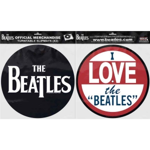 The Beatles - Drop T Logo & I Love... Slipmat Pair ryhmässä Minishops / Beatles @ Bengans Skivbutik AB (3407117)