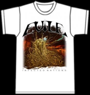 Evile - T/S Infected Nations White (M) ryhmässä MERCH @ Bengans Skivbutik AB (3811468)