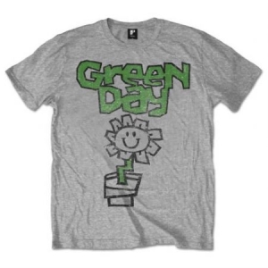 Green Day - Flower Pot Uni Grey T-Shirt ryhmässä Minishops / Green Day @ Bengans Skivbutik AB (3827353r)