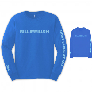 Billie Eilish - Billie Eilish Unisex Long Sleeved Tee: Smile (Back & Arm Print) ryhmässä Minishops / Billie Eilish @ Bengans Skivbutik AB (3846443r)