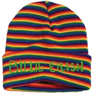 Billie Eilish - Billie Eilish Unisex Beanie Hat : Stripes ryhmässä Minishops / Billie Eilish @ Bengans Skivbutik AB (3944415)