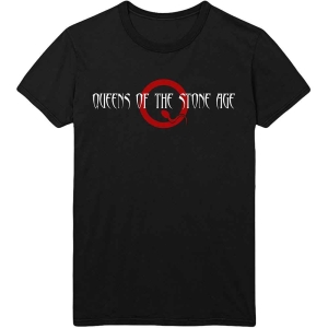 Queens Of The Stone Age - Text Logo & Q Uni Bl T-Shirt ryhmässä Minishops / Queens Of The Stone Age @ Bengans Skivbutik AB (4019010r)