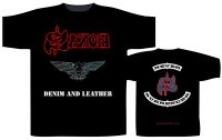 Saxon - T/S Denim & Leather (L) ryhmässä MERCH @ Bengans Skivbutik AB (4031056)