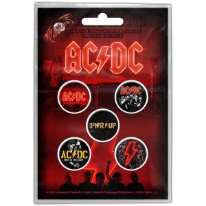 Ac/Dc - Pwr-Up Button Badge Pack ryhmässä Minishops / AC/DC @ Bengans Skivbutik AB (4045113)