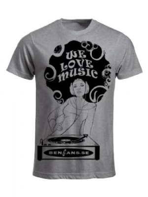 Bengans Dj Girl - T-shirt Grey ryhmässä MERCH @ Bengans Skivbutik AB (4071171r)