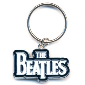 The Beatles - Drop T Logo White Keychain ryhmässä Minishops / Beatles @ Bengans Skivbutik AB (4168436)