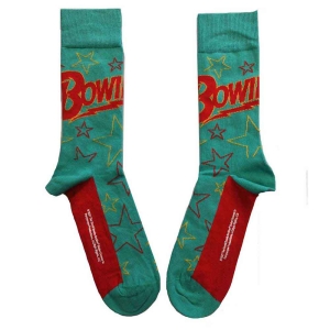 David Bowie - Stars Outline Uni Green Socks (Eu 40-45) ryhmässä Minishops / David Bowie / David Bowie Merch @ Bengans Skivbutik AB (4225969)