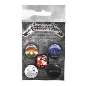 Metallica - Button Badge Set Albums 1983-1991 ryhmässä MERCH @ Bengans Skivbutik AB (4231088)