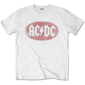 Ac/Dc - Oval Logo Vintage Uni Wht ryhmässä Minishops / AC/DC @ Bengans Skivbutik AB (4267361r)