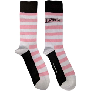 Blackpink - Stripes & Logo Uni Wht Socks (Eu 40-45) ryhmässä Minishops / K-Pop Minishops / Blackpink @ Bengans Skivbutik AB (4271738)