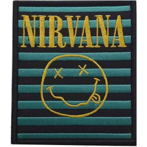 Nirvana - Logo & Smiley Stripes Woven Patch ryhmässä Minishops / Nirvana @ Bengans Skivbutik AB (4294312)