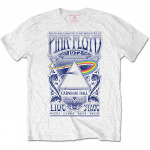 Pink Floyd - Carnegie Hall Poster (Small) Unisex White T-Shirt ryhmässä Minishops / Pink Floyd @ Bengans Skivbutik AB (4303394)