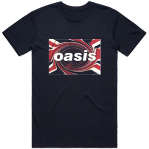 Oasis - Union Jack (Small) Unisex Navy Blue T-Shirt ryhmässä ME SUOSITTELEMME / Bengans Henkilökunnan Vinkit / Erikas gameday @ Bengans Skivbutik AB (4303414)