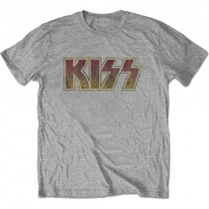 Kiss - Vintage Classic Logo (Small) Unisex Grey T-Shirt ryhmässä MERCH @ Bengans Skivbutik AB (4304048)