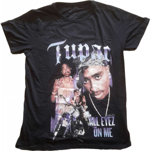 Tupac - All Eyez Blue Homage (Small) Ladies Black T-Shirt ryhmässä Minishops /  @ Bengans Skivbutik AB (4304136)