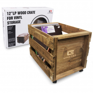 VinylLisätarvikkeet - LP WOOD CRATE med hjul - Vinyl Storage ryhmässä VINYYLI / Lisävarusteet Vinyl @ Bengans Skivbutik AB (4307087)