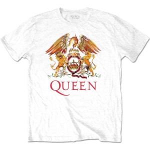 Queen - Queen Unisex T-Shirt : Classiv Crest Whi ryhmässä Minishops / Queen @ Bengans Skivbutik AB (4307098r)