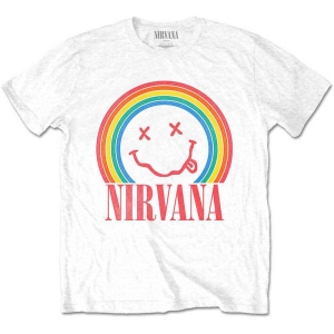 Nirvana - Smiley Rainbow Uni Wht ryhmässä Minishops / Nirvana @ Bengans Skivbutik AB (4307247r)