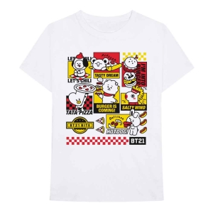 Bt21 - Bite Fast Food Uni Wht ryhmässä MERCHANDISE / T-paita / K-Pop @ Bengans Skivbutik AB (4320832r)