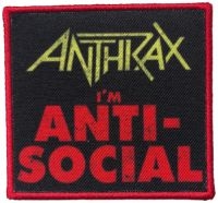 Anthrax - Patch Anti-Social (7,6 X 8,1 Cm) ryhmässä Minishops / Anthrax @ Bengans Skivbutik AB (4379907)