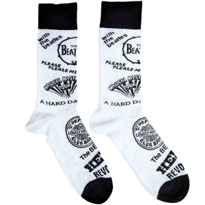 The Beatles - Albums Monochrome  Wht Socks (Eu 40-45) ryhmässä Minishops / Beatles @ Bengans Skivbutik AB (4395727)