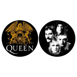 Queen - Crest & Faces Slipmat Pair ryhmässä Minishops / Queen @ Bengans Skivbutik AB (4400940)