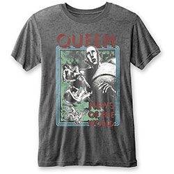 Queen - Unisex T-Shirt: News of the World (Burnout) (Small) ryhmässä Minishops / Queen @ Bengans Skivbutik AB (4401000)