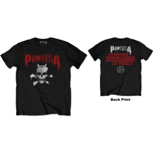 Pantera - Unisex T-Shirt: Horned Skull Stencil (Back Print) (Large) ryhmässä MERCH @ Bengans Skivbutik AB (4401151)