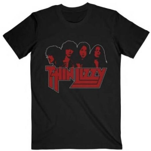 Thin Lizzy - Unisex T-Shirt: Band Photo Logo (Large) ryhmässä Minishops / Thin Lizzy @ Bengans Skivbutik AB (4401157)