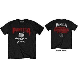 Pantera - Unisex T-Shirt: Horned Skull Stencil (Back Print) (Small) ryhmässä MERCH @ Bengans Skivbutik AB (4401272)