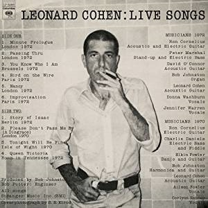 Cohen Leonard - Live Songs ryhmässä ME SUOSITTELEMME / Klassiska lablar / Sundazed / Sundazed Vinyl @ Bengans Skivbutik AB (491236)