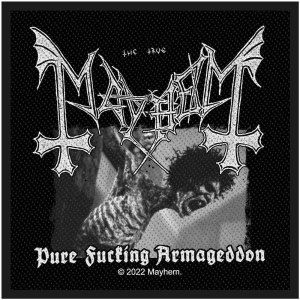 Mayhem - Pure Fucking Armageddon Standard Patch ryhmässä MERCH @ Bengans Skivbutik AB (5513961)