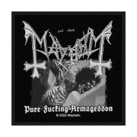 Mayhem - Patch - Pure Fucking Armageddon ryhmässä MERCH @ Bengans Skivbutik AB (5513961)