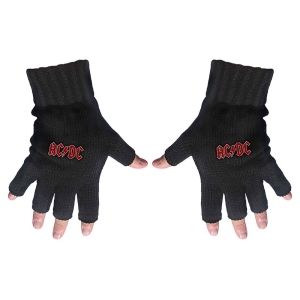 Ac/Dc  - Fingerless Gloves - Classic Red Logo ryhmässä MERCH @ Bengans Skivbutik AB (5517646)