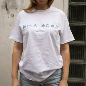 Dina Ögon - T-Shirt White - Blue Logo M ryhmässä MERCHANDISE / T-paita / RnB-Soul @ Bengans Skivbutik AB (5522359r)