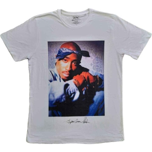 Tupac - Blue Bandana Uni Wht ryhmässä MERCHANDISE / T-paita / Hip Hop-Rap @ Bengans Skivbutik AB (5524815r)