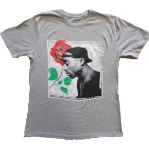 Tupac - Rose Uni Grey ryhmässä MERCHANDISE / T-paita / Hip Hop-Rap @ Bengans Skivbutik AB (5524820r)