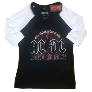 Ac/Dc - Hard As Rock Lady Bl/Wht Raglan:1 ryhmässä MERCH / Minsishops-merch / Ac/Dc @ Bengans Skivbutik AB (5525351r)