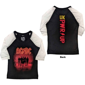 Ac/Dc - Pwr-Up Uk Lady Bl/Wht Raglan:1 ryhmässä MERCH / Minsishops-merch / Ac/Dc @ Bengans Skivbutik AB (5525352r)