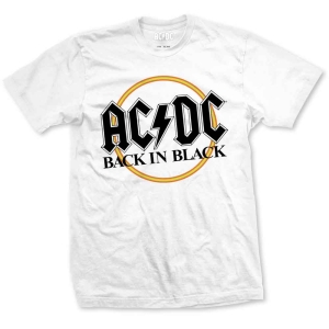 Ac/Dc - Back In Black Circle Uni Wht ryhmässä Minishops / AC/DC @ Bengans Skivbutik AB (5525372r)