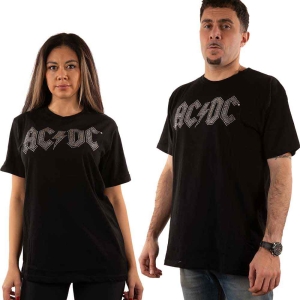 Ac/Dc - Logo Diamante Uni Bl ryhmässä MERCH / Minsishops-merch / Ac/Dc @ Bengans Skivbutik AB (5525378r)