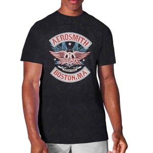 Aerosmith - Boston Pride Snow Wash Uni Bl ryhmässä MERCH / T-paita / Rockoff_Nya April24 @ Bengans Skivbutik AB (5525782r)