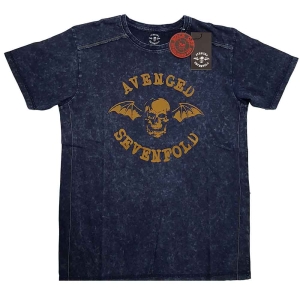 Avenged Sevenfold - Logo Snow Wash Uni Navy ryhmässä MERCH / T-paita / Rockoff_Nya April24 @ Bengans Skivbutik AB (5526472r)