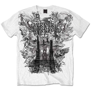 Avenged Sevenfold - Land Of Cain Uni Wht ryhmässä MERCH / T-paita / Rockoff_Nya April24 @ Bengans Skivbutik AB (5526493r)